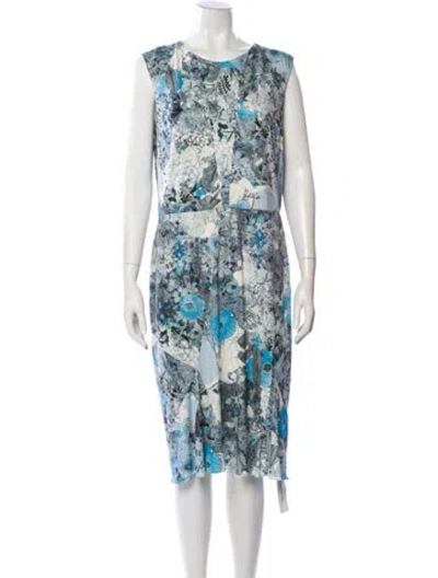 Pre-owned Erdem Printed Midi Length Dress In Blue