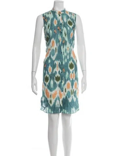 Pre-owned Erdem Printed Midi Length Dress In Blue