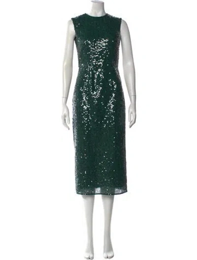 Pre-owned Erdem Printed Midi Length Dress In Green