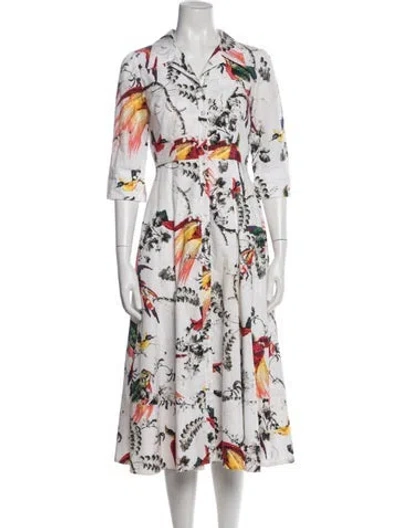 Pre-owned Erdem Printed Midi Length Dress In Multi