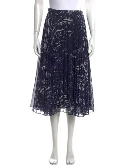 Pre-owned Erdem Printed Midi Length Skirt In Blue