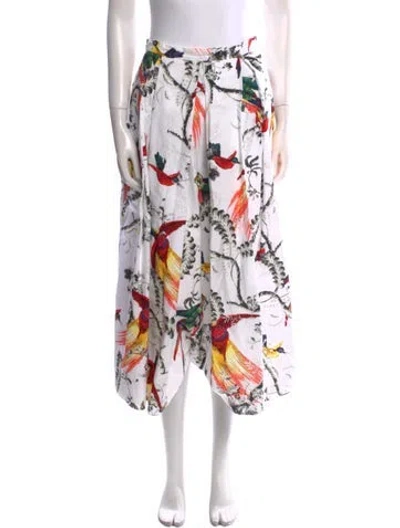 Pre-owned Erdem Printed Midi Length Skirt In Multi