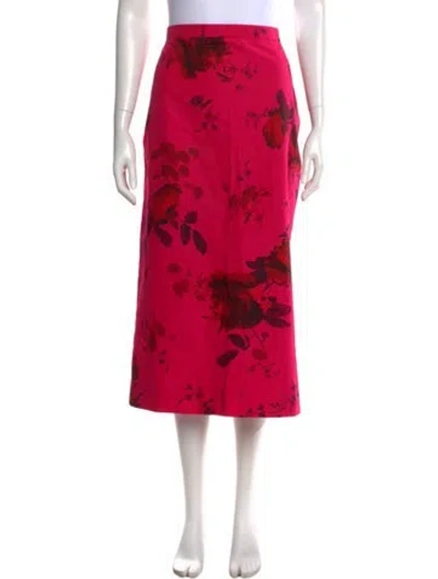 Pre-owned Erdem Printed Midi Length Skirt In Pink
