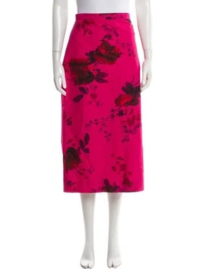 Pre-owned Erdem Printed Midi Length Skirt In Pink