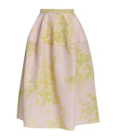 Erdem Printed Midi Skirt In Neutral