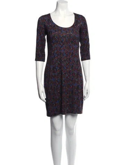 Pre-owned Erdem Printed Mini Dress In Black