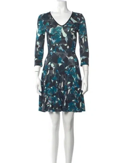 Pre-owned Erdem Printed Mini Dress In Blue