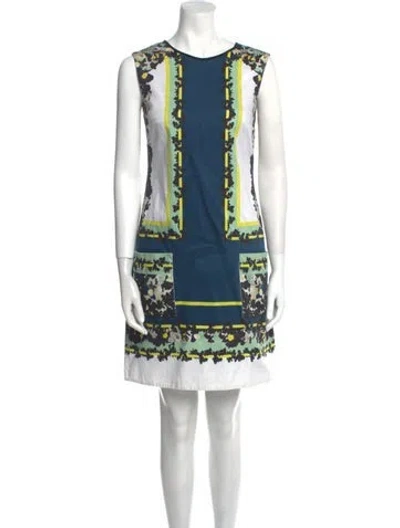 Pre-owned Erdem Printed Mini Dress In Blue
