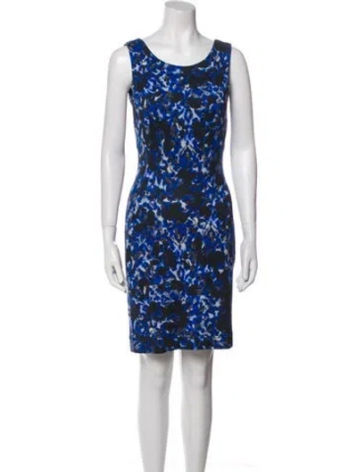 Pre-owned Erdem Printed Mini Dress In Blue