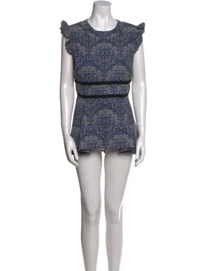 Pre-owned Erdem Printed Mini Dress In Blue