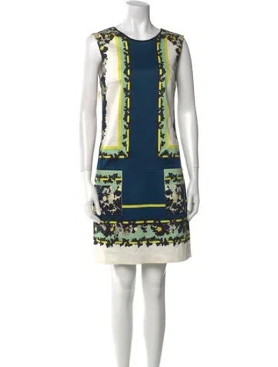 Pre-owned Erdem Printed Mini Dress In Blue