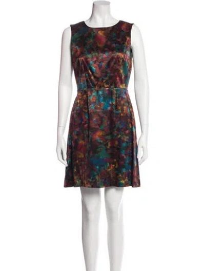 Pre-owned Erdem Printed Mini Dress In Blue