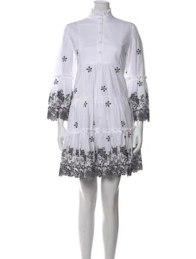Pre-owned Erdem Printed Mini Dress In Gray