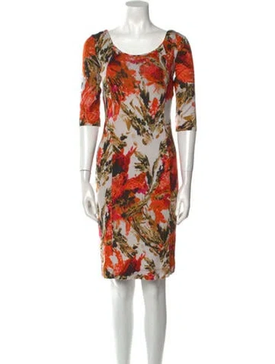 Pre-owned Erdem Printed Mini Dress In Orange