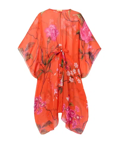 Erdem Floral-print Cotton And Silk-blend Mini Dress In Red