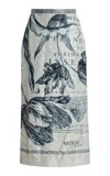 Erdem Printed Pencil Midi Skirt In Multi