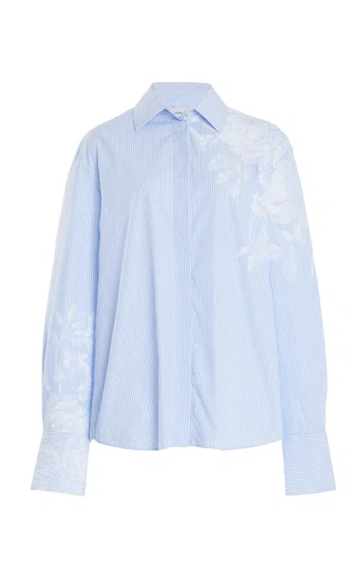 Erdem Printed Poplin Shirt In Light Blue