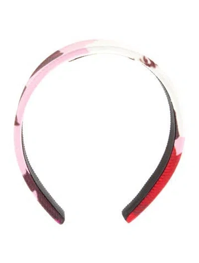 Pre-owned Erdem Printed Rounded Headband In Pink