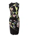 ERDEM ERDEM PRINTED SHEATH DRESS IN MULTICOLOR SILK