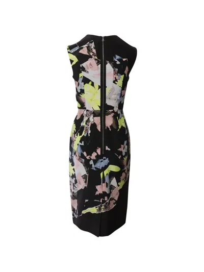 Pre-owned Erdem Printed Sheath Midi Dress In Black