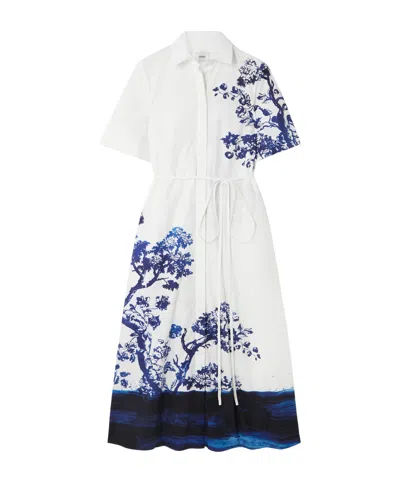 Erdem Printed Cotton-poplin Midi Shirt Dress In Multi