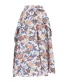 Erdem Womens Painted Rose White Floral Flared Cotton-blend Midi Skirt In Pink