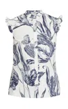 Erdem Printed Sleeveless Cotton Top
