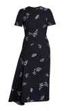 Erdem Printed Wool-blend Midi Dress In Black
