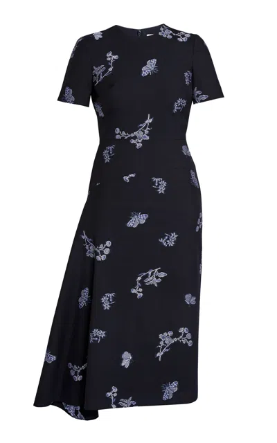 Erdem Printed Wool-blend Midi Dress