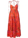 Erdem Floral-print Cotton-poplin Maxi Dress In Red