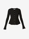 Erdem Ruffled Ribbed Cardigan