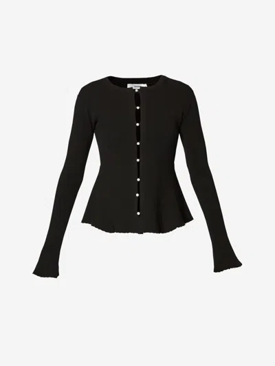 ERDEM ERDEM RIBBED PEPLUM CARDIGAN