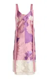 Erdem Ribbon-detailed Printed Midi Dress In Purple