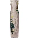 Erdem Textured Satin Dress In Rosa