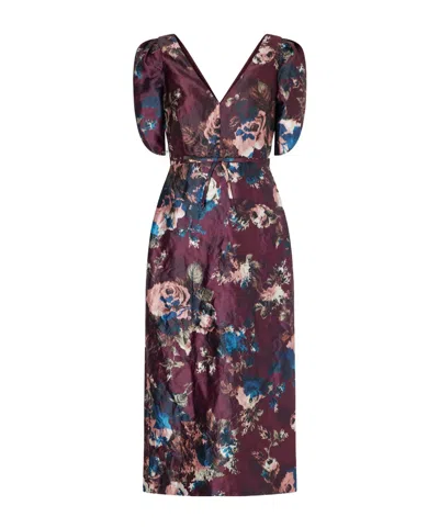 Erdem Romantic Floral Skirt In Purple