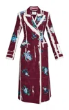 Erdem Rose-printed Coat In Burgundy