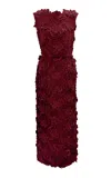 Erdem Rosette-detailed Cocktail Dress In Burgundy
