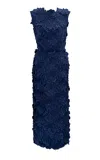 Erdem Rosette-detailed Cocktail Dress In Navy