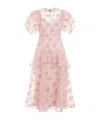 ERDEM ROUND NECK BUBBLE SLEEVE DRESS