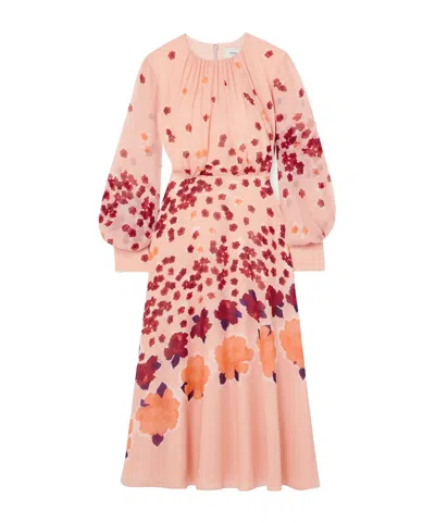 Erdem Round Neck Long Sleeve Dress In Multi