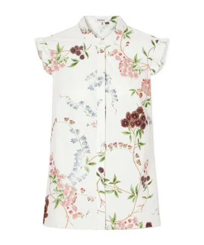 Erdem Ruffled Floral-print Blouse In White