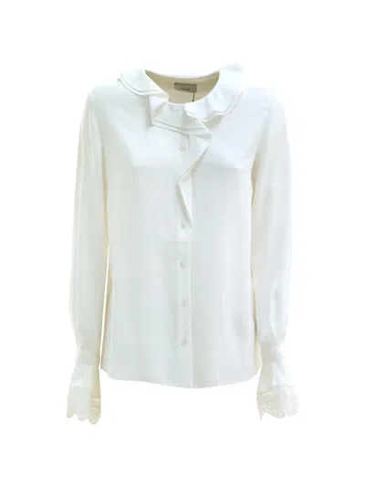 Erdem Ruffled Lace Shirt In White