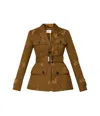 Erdem Sahariana Bolsillos/cinturon Khaki In Brown