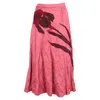 ERDEM ERDEM SATIN A-LINE MIDI SKIRT IN PINK VISCOSE