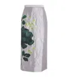 Erdem Crinkled Floral-print Satin-twill Midi Skirt In Purple