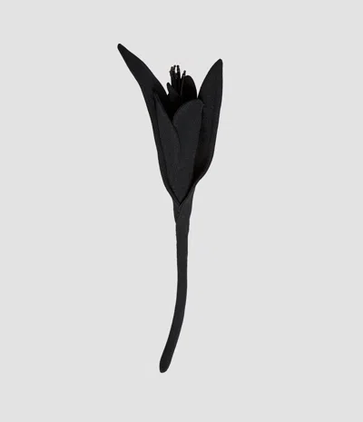 Erdem Flower-design Brooch In Black