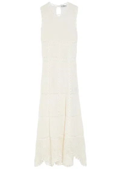 Erdem Scalloped Crochet Cotton Maxi Dress In Neutral