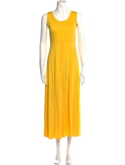 Pre-owned Erdem Scoop Neck Long Dress In Yellow