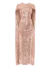 Erdem Sequin Cape Maxi Dress In Pink