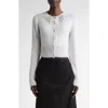 Erdem Sequin Crop Alpaca Blend Cardigan In Grey Silver